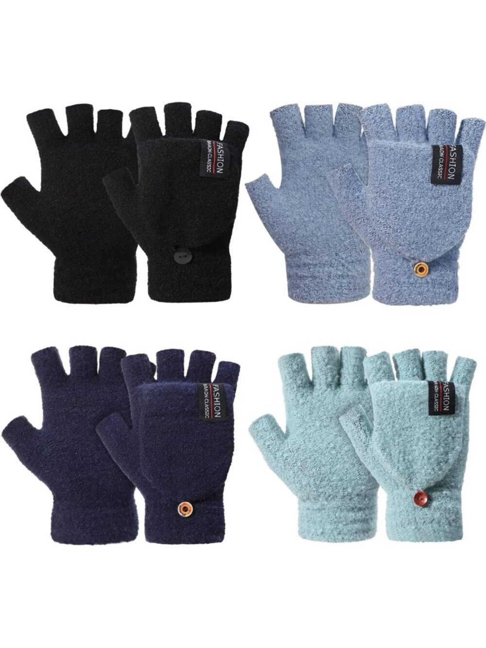 Cozy Fingerless Gloves for Women - Warm Convertible Knitted Mittens for Winter